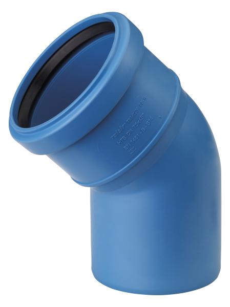 HT Rohr Abflussrohr Sanitärrohr schallgedämmt blau Bogen Winkel DN 90